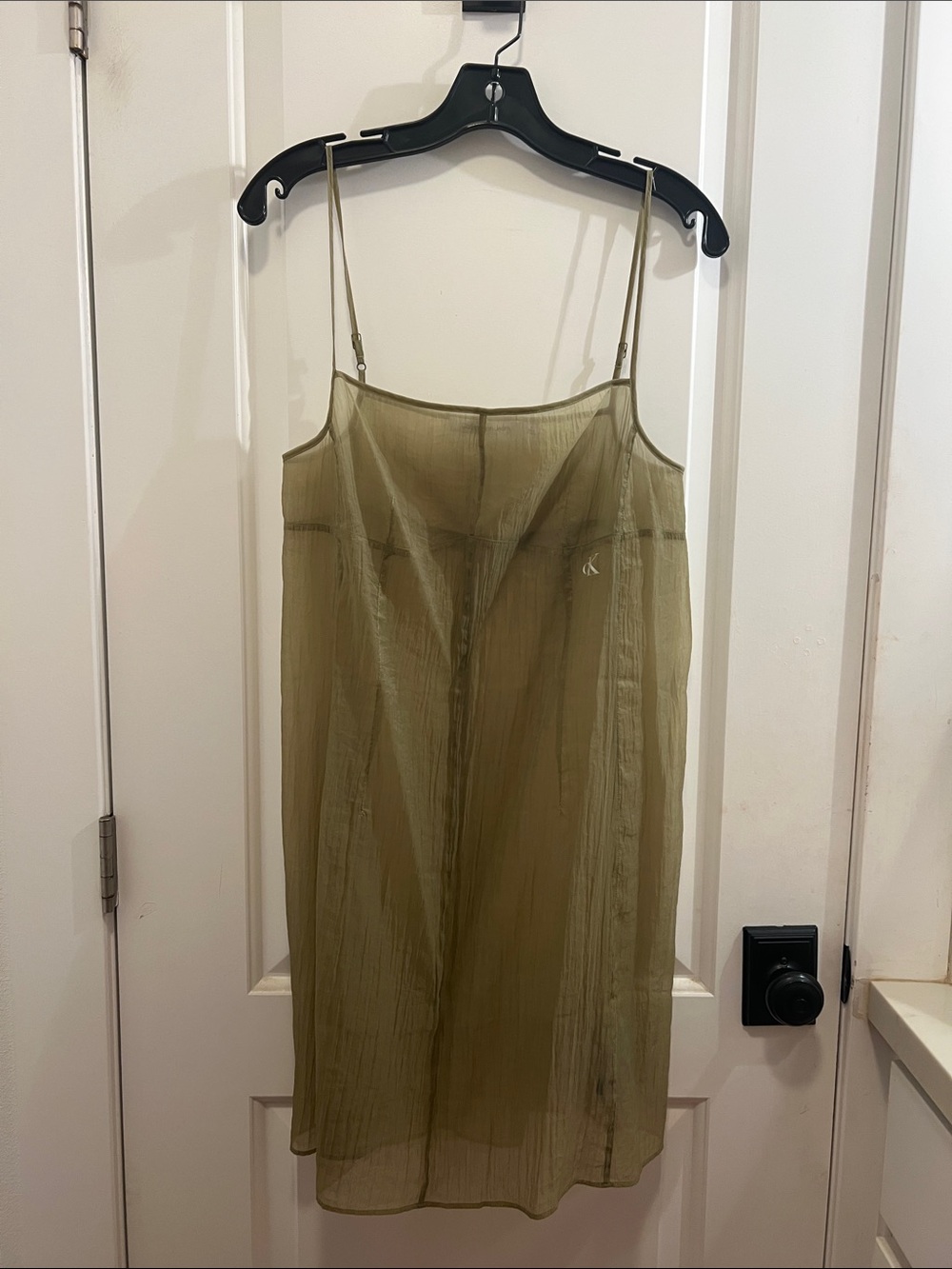 Calvin Klein Jeans Olive Sheer Slip with CK Logo